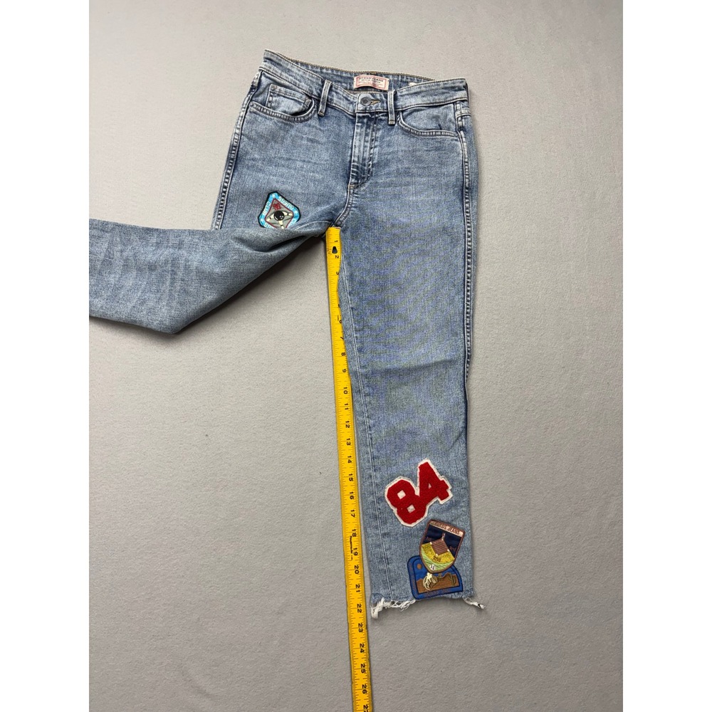 Guess Jeans Women 26 Straight Leg Patchwork Raw Hem Vintage Style W71AC4R2190 - Picture 8 of 13